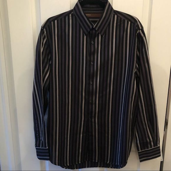 Perry Ellis Striped Dress‎ Shirt - NWOT Size L - Picture 3 of 7